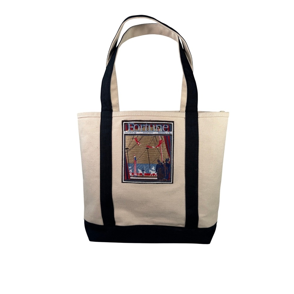 Lands'‎ End Canvas Eco Bag Fortune Magazine May 1935 Circus Patch Embroidery